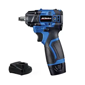 ACDelco 12V 3/8" Brushless Cordless Impact Wrench Kit, 140 ft-lbs Torque, Includes 1x 2.0Ah Battery & Charger, ARI12186-3 – Automotive Car Repair Assembly Disassembly Tool