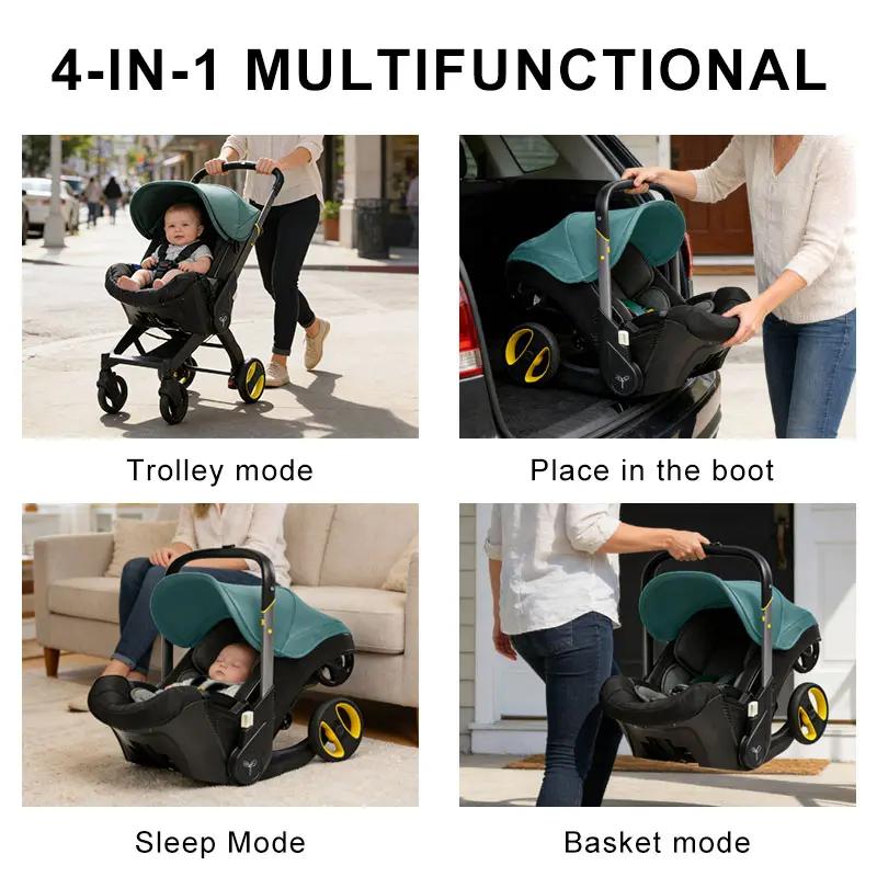 Summervibes BRODARK 3-in-1 High-Landscape Baby Stroller, Multi-Functional Collapsible Lightweight Travel Stroller with Adjustable Bassinet for Outdoor & Mall Use, Collapsible Stroller,Adjustable Baby Cradle Stroller Basket,Convertible Reversible Stroller Summervibes BRODARK 3-in-1 High-Landscape Baby Stroller, Multi-Functional Collapsible Lightweight Travel Stroller with Adjustable Bassinet for Outdoor & Mall Use, Collapsible Stroller,Adjustable Baby Cradle Stroller Basket,Convertible Reversible Stroller