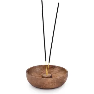 Incense Burner Stick Holder Bowl, Ash Catcher Bowl for Home Décor, Meditation, Yoga (5" x 5" x 1.5")
