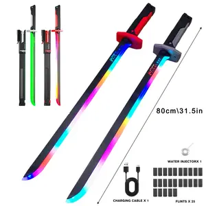 DKD SparkBlade Samurai LED Lightsaber Toy Cyberpunk Katana - 31.5" Light-Up Propfor Cosplay, Raves & Festivals RGB Lights Durable CollectibleItem US In Stock, Perfect Easter Gift