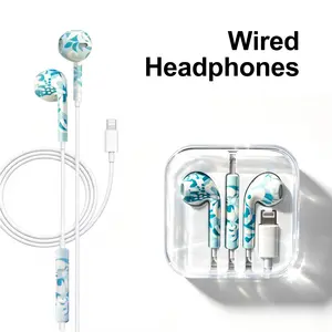 Wired In-Ear Headphones, Floral, High-Fidelity Lossless Sound, 3D Surround Audio, Compatible with Apple, Android, PC, Music Earbuds, Wired Earphones