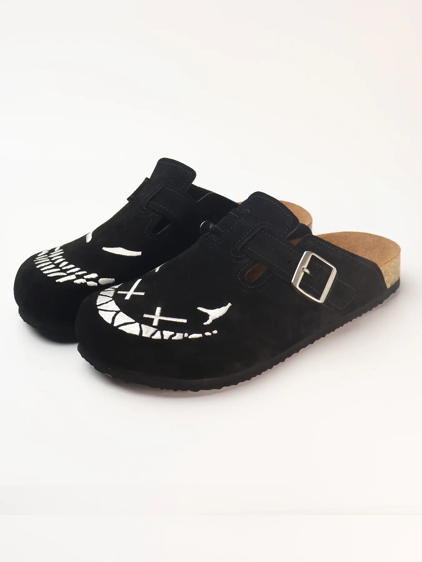 Demon Smile Men's slip-on Leather Cork Shoes Mules Adjustable, Comfortable Soft Sole, Casual Footwear for Daily Wear, Casual Clogs