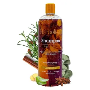 Herbalista Viral New Herbal Shampoo 1000ml (33 fl oz) Disc Top- With Real Pieces of Rosemary, Cinnamon, Anise, Clove, Aloe, Ginger, & Eucalyptus - Fortalece, Regenera, Acelera Crecimiento – 100% Natural & Handcrafted