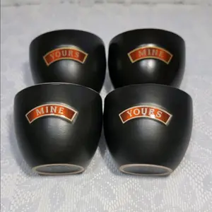 Set Of 4 Bailey's Irish Cream Yours & Mine Cups Espresso Coffee Mugs Collectible cup mug set