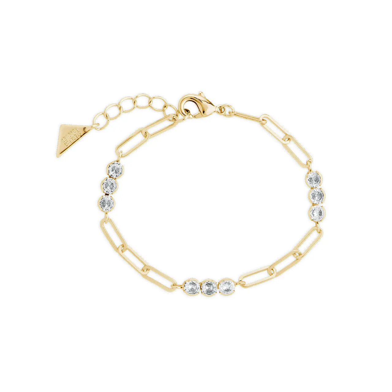 Dora CZ Trio Chain Link Bracelet Dora CZ Trio Chain Link Bracelet
