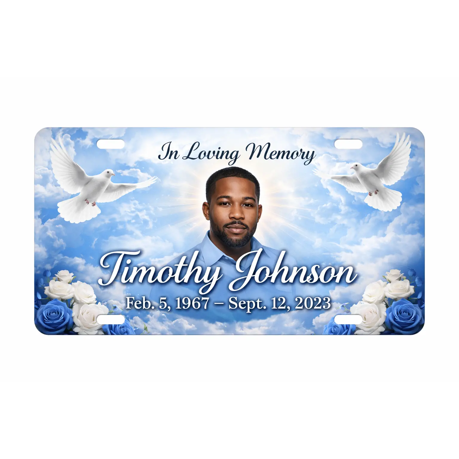 Memorial License Plate – Personalized Tribute Car Tag – Remembrance ...