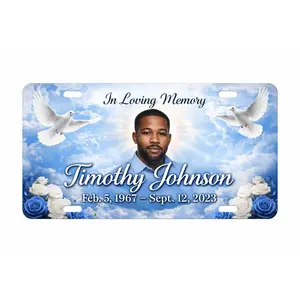 Memorial License Plate – Personalized Tribute Car Tag – Remembrance Keepsake