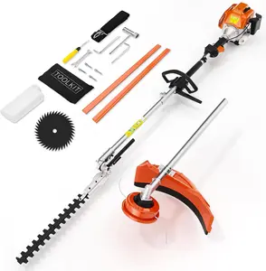 52CC 2-Cycle Weed Wacker Gas Powered, 3 in 1 String Trimmer, Hedge Trimmer and Brush Cutter Blade, Multi Yard Care Tools for Tree Trimming Branch String Trimmer Lawn