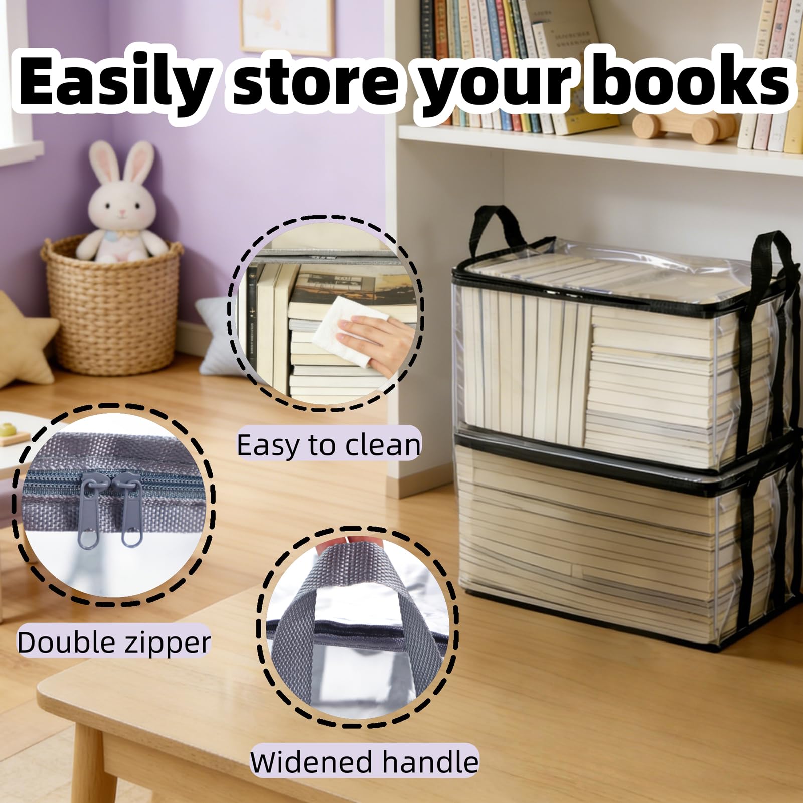 Transparent PVC book storage bag