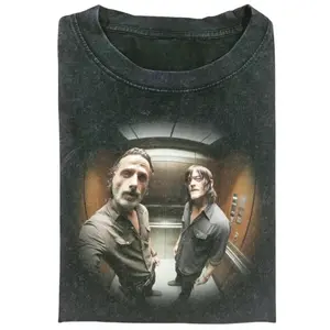 The Walking Dead T-Shirt, Rick Grimes and Daryl Dixon Vintage Graphic Tee, Zombie TV Show Fan Shirt, Retro Horror Series Top, Unisex Soft Crew, Gift for Men, Gift for Women, Crew Neck T-shirt, Trending T-shirt