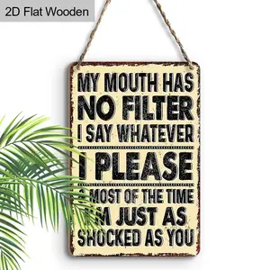 Vintage Style Rustic Farmhouse Design Wooden Door Hanging Sign, Creative Welcome Letter Pattern Hanging Plaque, Wall Decor for Home, Restaurant, Bar, Cafe, Fireplace, Home Decoration