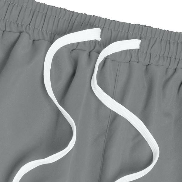 Summer Loose Sports Pants Men's Trousers Lightweight Soft Fabric Large Cut Gray Side Strips with Gold Decorative Bars Comfortable Design Casual Sporty Bottoms Gym Wear 100% Polyester