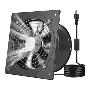 VEVOR 6 Inch Exhaust Fan, 308 CFM High Velocity Wall Mount Vent Fan with On/Off Control, Low Consumption, Portable Ventilation Extractor for Attic, Garage, Basement, Workshop, Kitchen, Chicken Coop, Black
