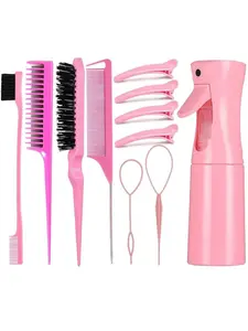 12-Piece Professional Hair Styling Tool Kit, Teasing Brush, Tail Comb, Sectioning Clips, Loop Tools, Hair Spray Bottle, Salon-Quality Styling at Home