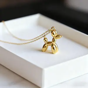 Euro-American Fashion Balloon Dog Pendant Necklace! Stainless Steel Hip Hop Simple Style