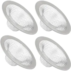 4 Pack Heavy Duty Stainless Steel Kitchen Sink Strainer, 2.09" Top / 0.91" Mesh Slop Basket Filter Trap, Utility Drain Hole for Kitchen Sink/Bathroom Bathtub Wash basin Floor drain Balcony