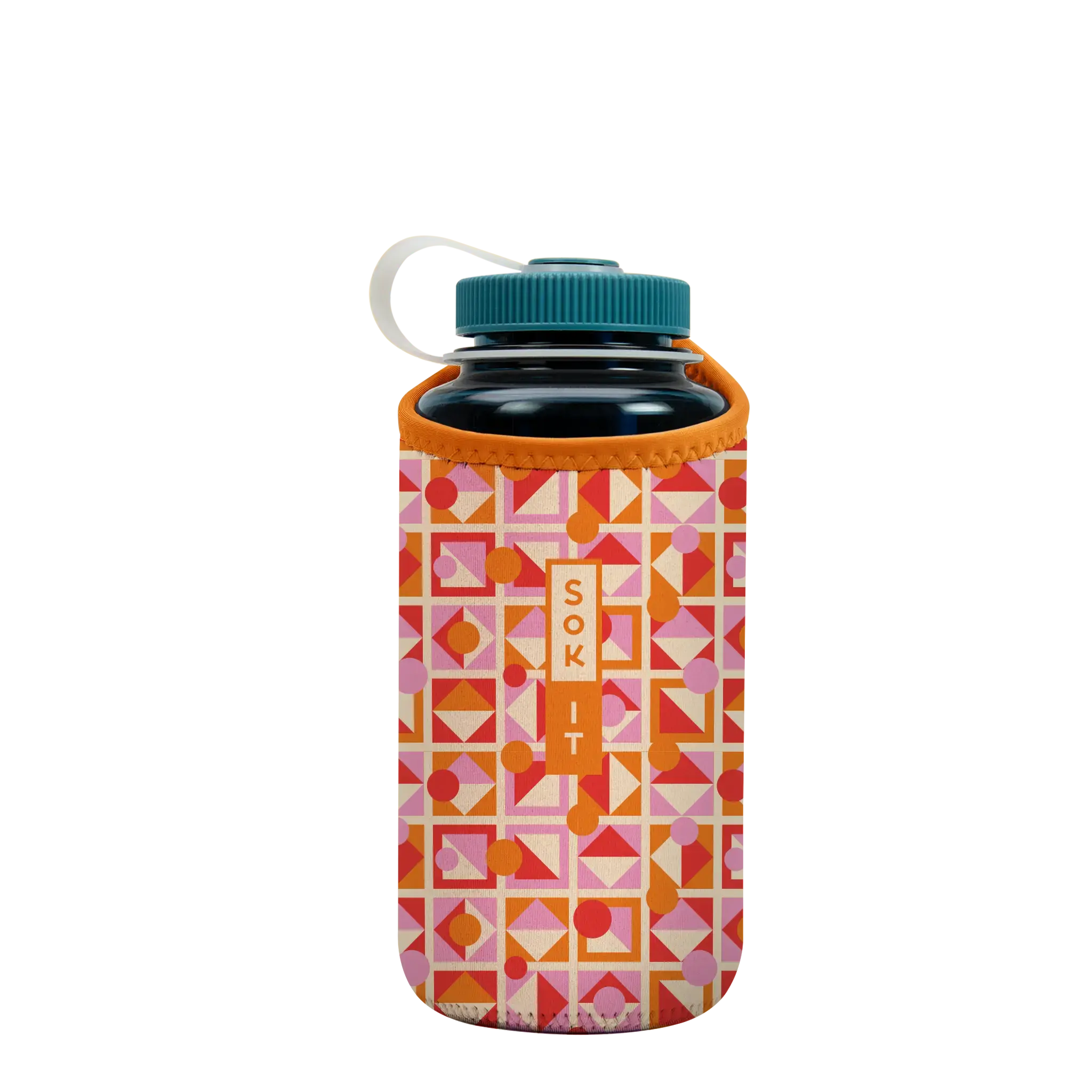 Sok-It BotlSok Reusable Bottle Sleeve, Orange/Pink, Take Shape, 32oz Nalgene Bottle