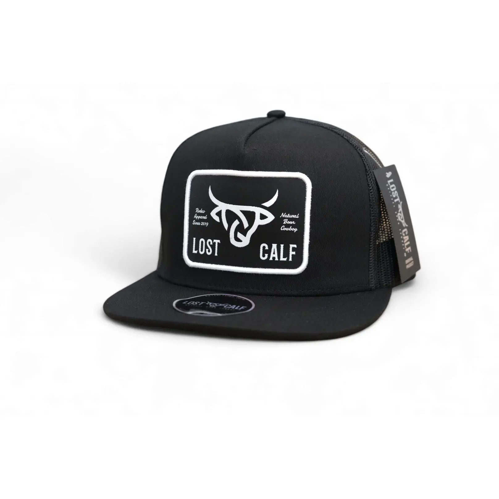 Lost Calf Flat Plate White/Black Bill Trucker Hat Lost Calf Flat Plate White/Black Bill Trucker Hat