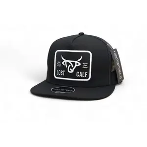 Lost Calf Flat Plate White/Black Flat Bill Trucker Hat