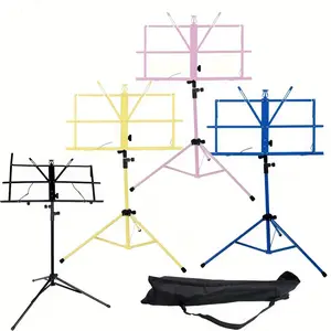 Folding Sheet Music Stand, Portable Aluminum Tripod Sheet Music Stand, Height Adjustable Music Stand with Carrying Bag, Music Accessories