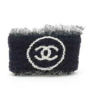 Pre-owned CHANEL Cotton Small Leather Goods Lace Coco Mark Wristband