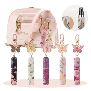Perfume Bottle Bag Hanging Keychain 5-Piece Set Butterfly Girl Feeling 5ML Perfume Refill Bottle Portable Travel Bottom Fill