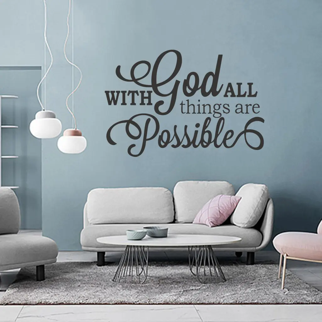 1 Set, Decorative wall sticker, religious inspirational English wall decoration stickers, suitable for home decoration, outdoor decoration, self-adhesive and detachable waterproof stickers, Wall Art Stickers