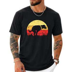 Retro Labrador Retriever Dog Owner T-Shirt - Vintage 70s/80s Inspired Sunset & Labrador Graphic, 100% Unisex Casual Tee for Men & Women, Funny Pet Lover Apparel, Sizes S-XXXL (Regular Fit) - Ideal Gift for Lab Owners, Outdoor & Casual Attire with Pl
