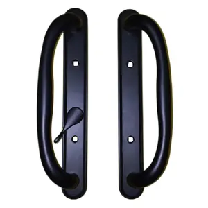 (DH-341-BL) Truth Sliding Door Handle Set, Off Set Latch, No Key, 3-15/16" Hole Space- Black