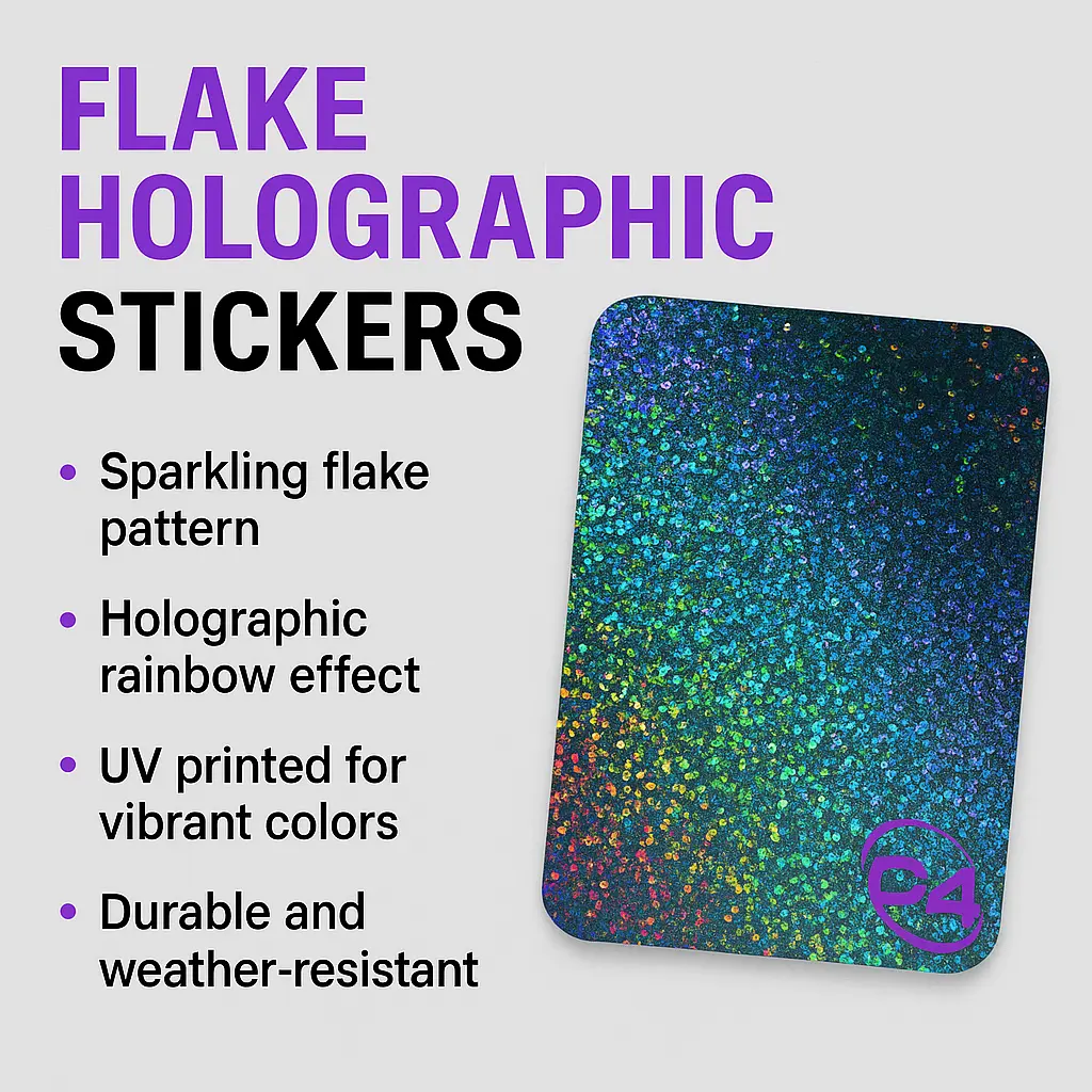 Custom Stickers – Design Your Own with Our Easy Online Tool! - Flake Holographic Chrome