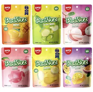 Amos Peelerz Gummy Candy 6 Pack 3oz Bags Assorted Fruit Peelable Viral TikTok Candy