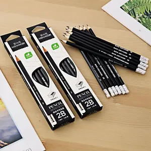 12pcs 2B pencil, hexagonal pole exam pen for primary school students, sketch pencil for art students, clear handwriting, smooth writing, nib is not easy to break, sketch, painting, writing essentials, pure black pencil,Pencil sharpener included