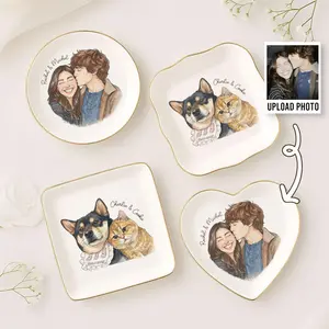Custom Photo Ornament – Personalized Watercolor Portrait Keepsake for Family, Couple or Friends
