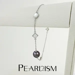 【Live】PEARLISM Dainty Unique Everyday Edison Pearl Bracelet Collection - 8-9mm Round 925 Sterling Silver