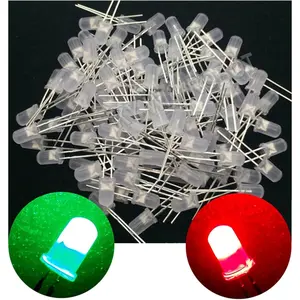 100PCS 5mm Dual Bi Color Polar Changing Red/Green Led Diffused LEDs 2-Pin led