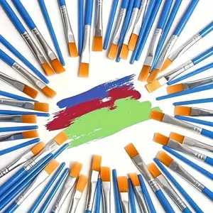 Paint Brush Set, 10pcs/set Acrylic and Watercolor Painting Brush, Flat Paint Brushes for Oil Painting Watercolor, Arts & Crafts Supplies, paintbrush set, artist brushes