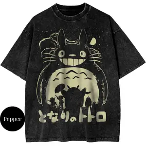 My Neighbor Totoro Shirt, Studio Ghibli Shirt, Anime Shirt, Vintage T-Shirt, Unisex Cotton Crewneck T-Shirt Menswear Womenswear Underwear Streetwear Top