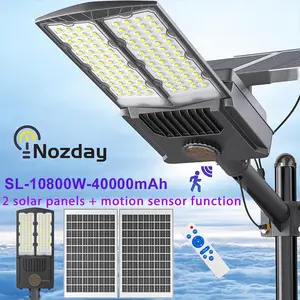 10800W IP67 Solar Street Lights Outdoor, 500000LM Commercial Parking Lot Light Dusk to Dawn IP67 Waterproof 6500K Solar Security Flood Lights with Motion Sensor Solar Lamp for Yard, Road