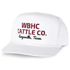 Whiskey Bent Hat Co White with Red WBHC Cattle Co Cap