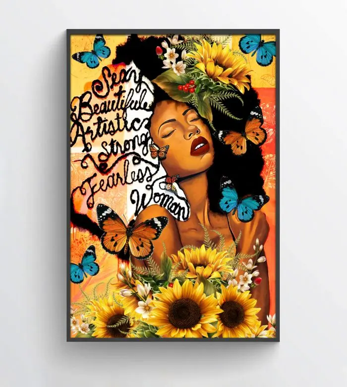 Black Women Sexy Beautiful Artistic Strong Fearless Woman Poster Unframed