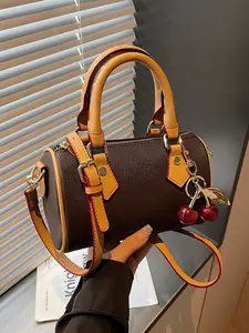 Fashionable Women's Handbag, Versatile Crossbody Bag, Versatile Shoulder Bags, Elegant Shoulder Bag with Cute Cherry Charm, Perfect for Everyday Use