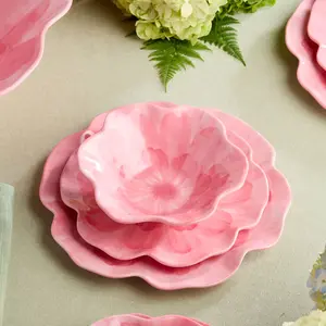 Rose Pink Melamine Floral Bowl - 7.5in