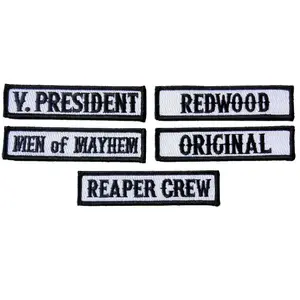 Reaper Crew Outlaw Anarchy Biker Vest Jacket Officer Title 5pc Patch Set