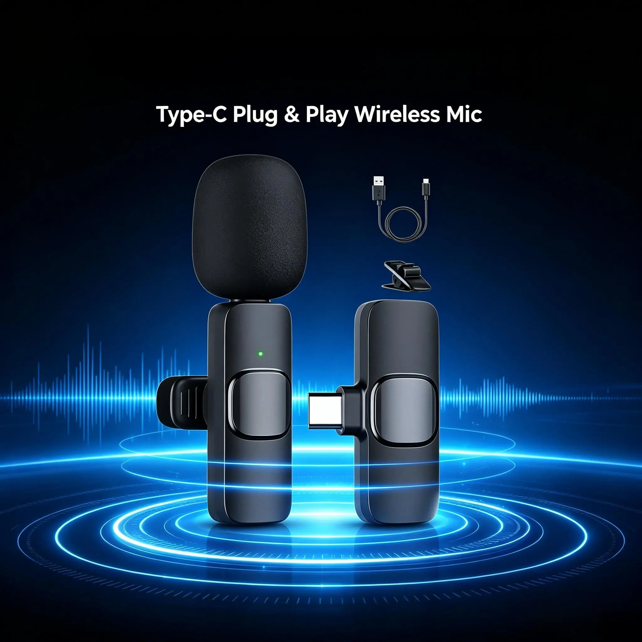 Professional Wireless Lavalier Microphone for iPhone, iPad, Android Phone, Mini Microphone, Wireless Lapel Mic for Video Recording, Interview Podcast Vlog YouTube Tiktok for Content Creators