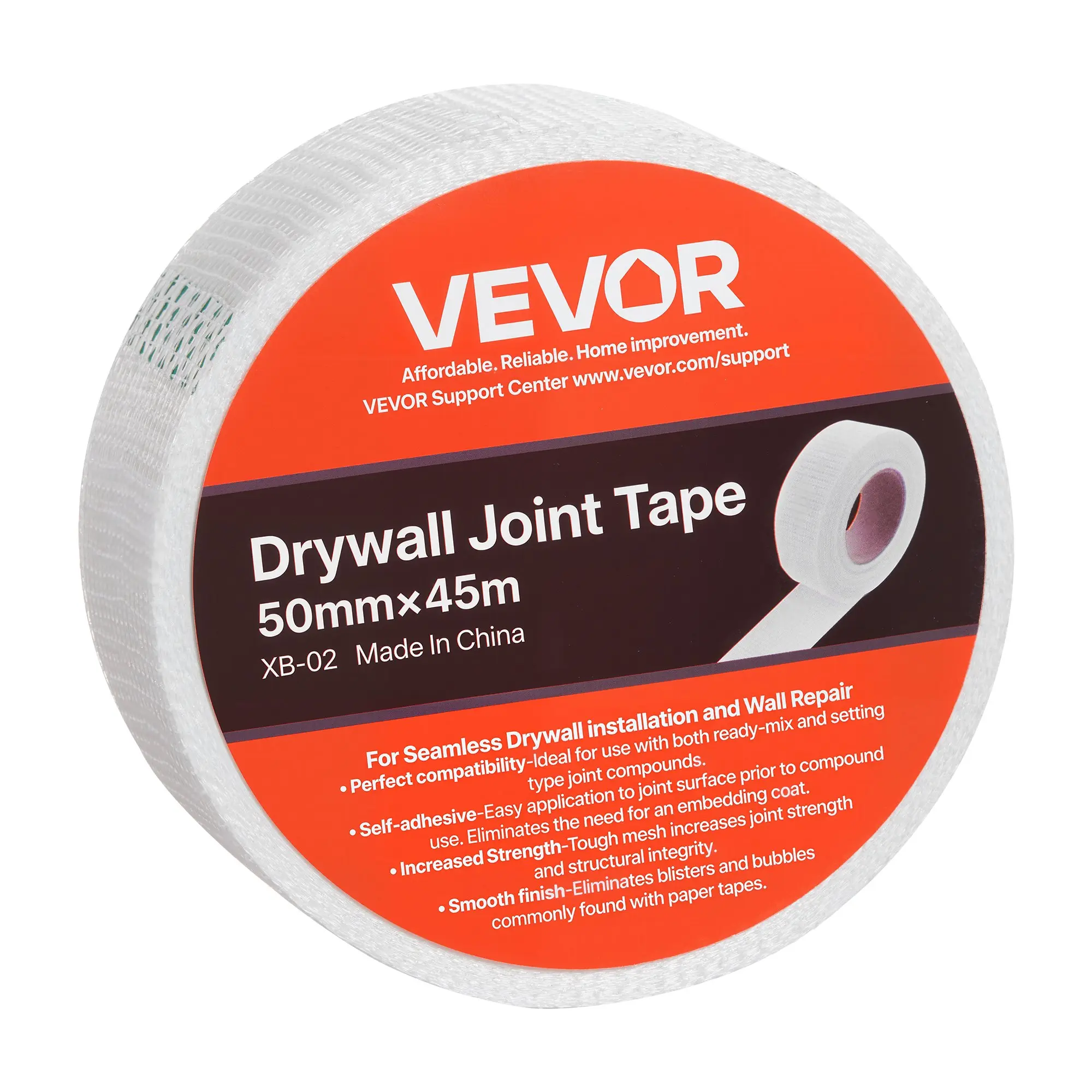 【DealsForYouDays】VEVOR Drywall Joint Tape, 36 Rolls Self-Adhesive Fiberglass Tape with Strong Adhesion, 1.97 inch (50mm) W x 147.64 ft L, Heat-Resistant Corrosion-Resistant, Easy-to-Use for Wall & Ceiling Crack Repair (10.03 Lbs / 4.55 Kg)