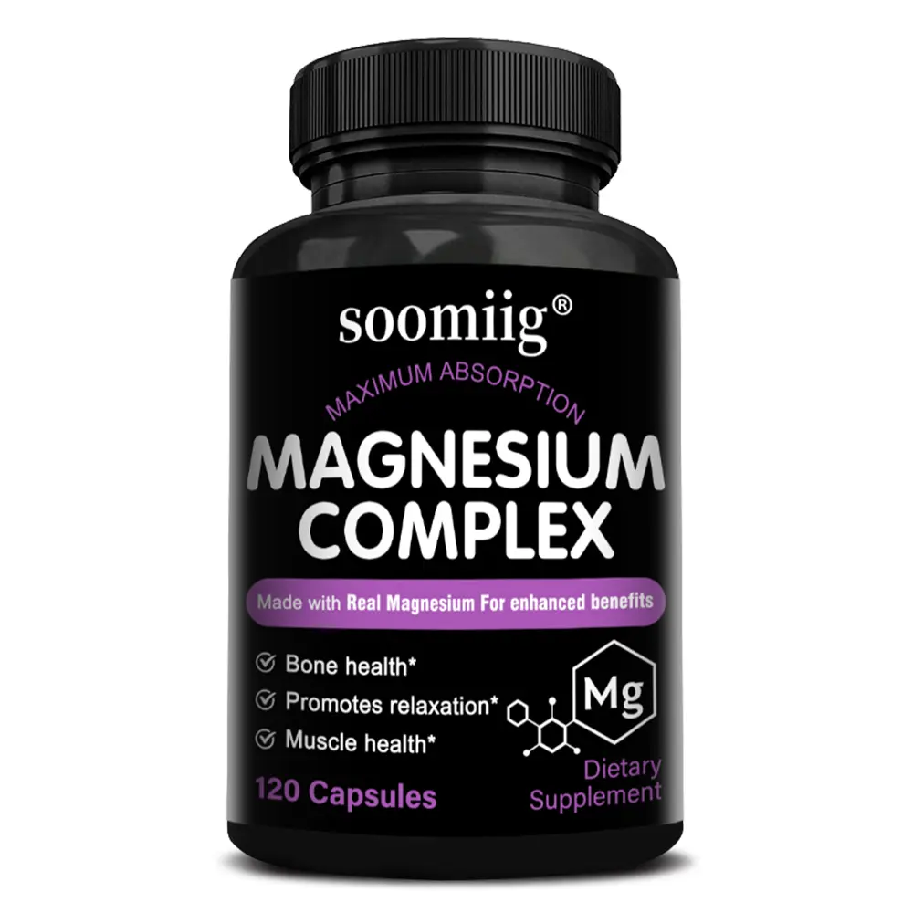 Soomiig Magnesium Supplement, supports heart health, energy, and musculoskeletal health, 120 capsules.