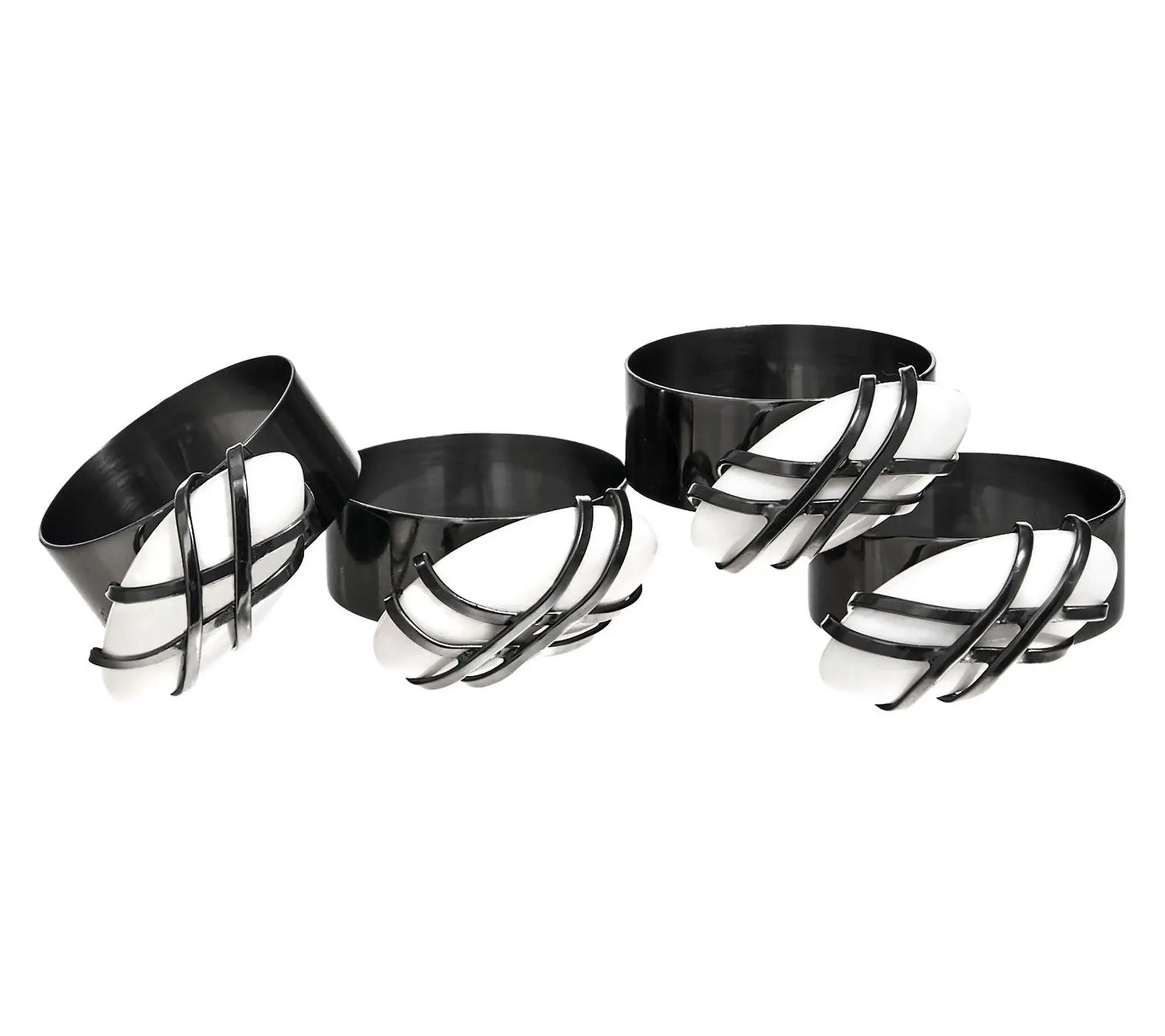 Godinger Pebble Napkin Ring Set