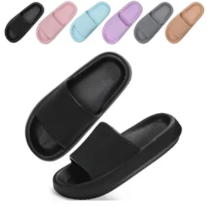 Cloud Slippers for Women and Men, Soft Squishy Waterproof Pillow Slides, Cloud Foam Platform Slippers with Running Shoe Level Cushioning & Shock Absorption, Anti Slip Comfort Slides for Indoor & Outdoor