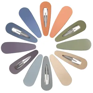 Non Slip Hair Barrettes for Women and Girls, B.PHNE 2.8 Inch Snap Hair Clips for Thick or Thin Hair, Cute Student Matte Neutral Hair Accessories Metal Acrylic Drop 12 Pack