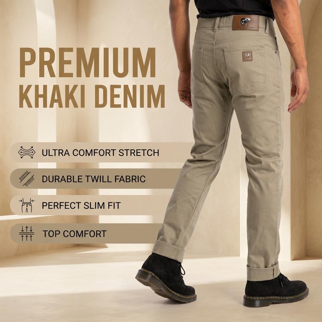Corduroy 5 Pocket Jeans Khaki